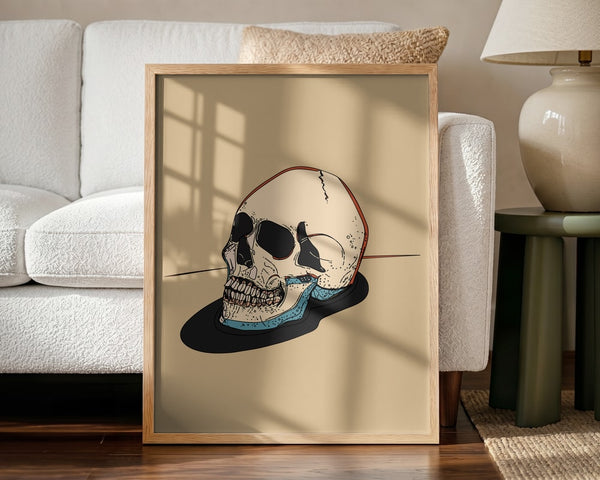 Artistic Skull Study Halloween Wall Art Print – Gothic Vintage Halloween Poster