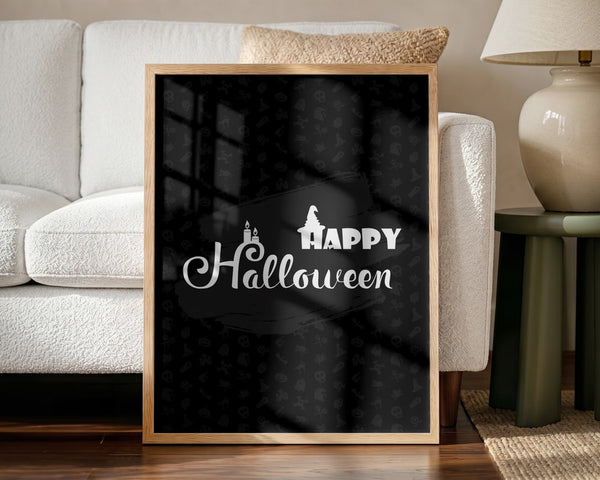 Happy Halloween Greeting Halloween Wall Art Print – Spooky Halloween Poster