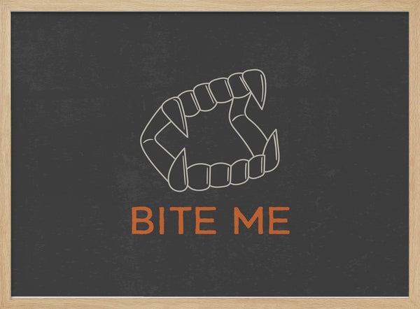 Bite Me Vampire Fangs Halloween Wall Art Print – Funny Halloween Poster