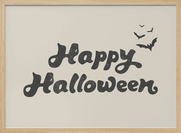 Happy Halloween Bats Halloween Wall Art Print – Spooky Halloween Poster