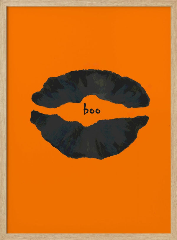 Halloween Boo Lips Halloween Wall Art Print – Cute Kawaii Halloween Poster