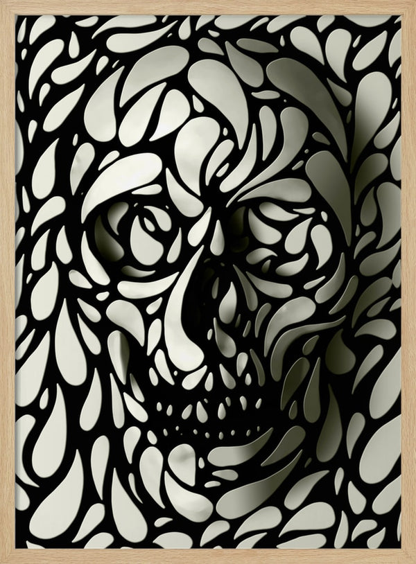 Shadow Skull Forms Halloween Wall Art Print – Minimal Halloween Poster