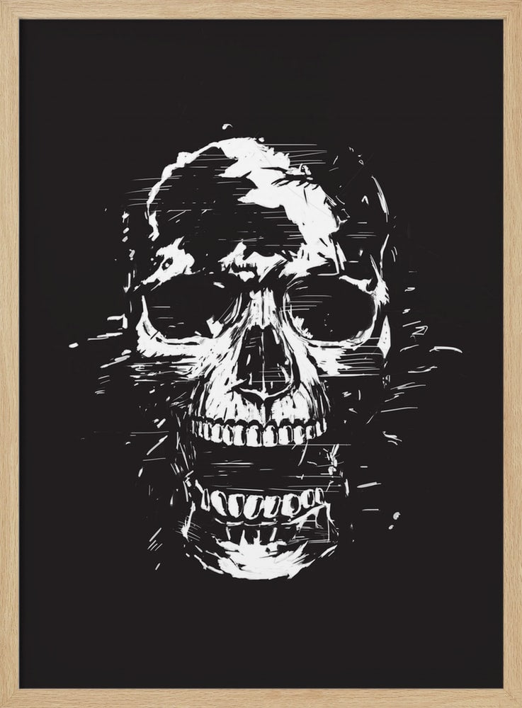 Distressed Grunge Skull Halloween Wall Art Print – Minimal Halloween Poster