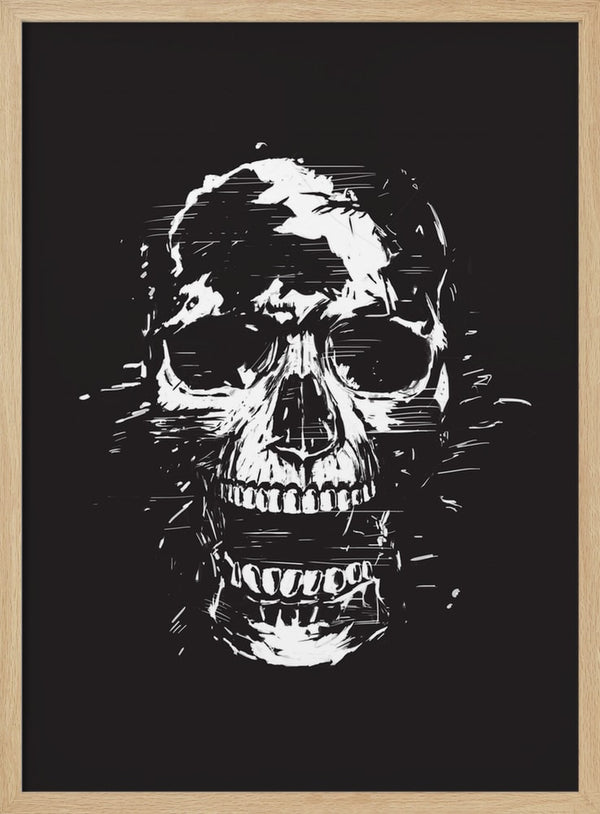 Distressed Grunge Skull Halloween Wall Art Print – Minimal Halloween Poster