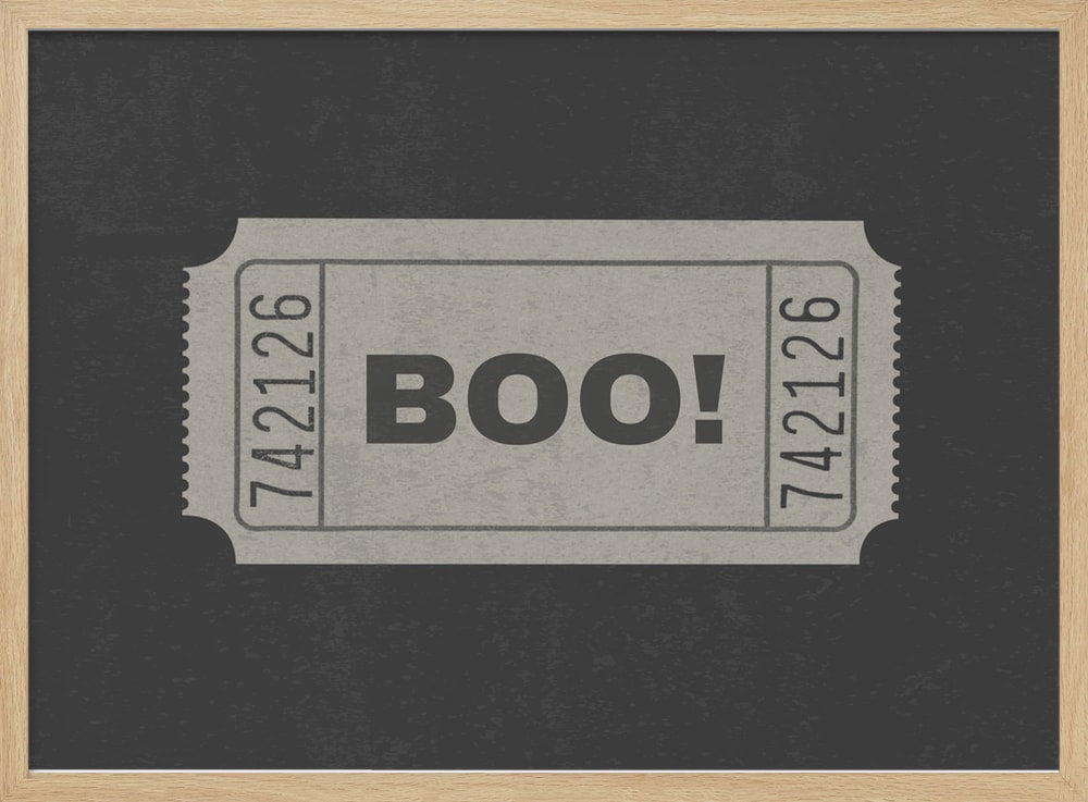 Boo Halloween Ticket Halloween Wall Art Print – Funny Halloween Poster