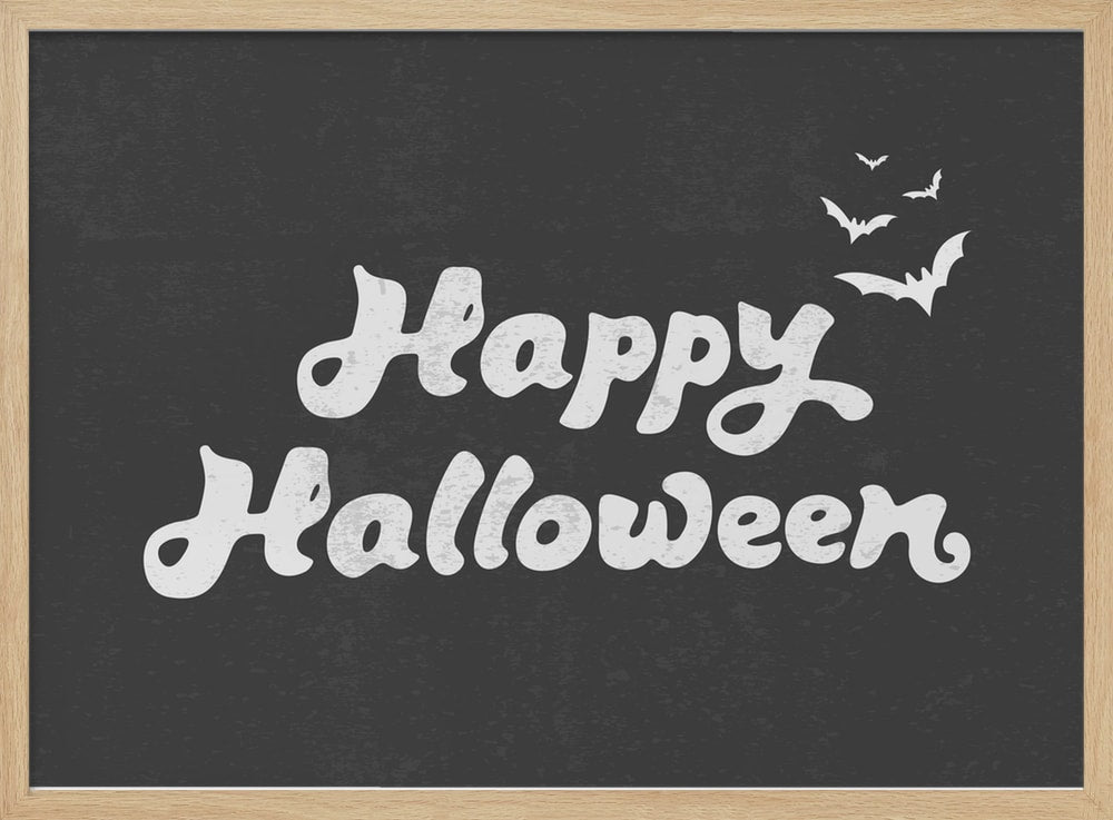 Happy Halloween Bats Halloween Wall Art Print – Spooky Halloween Poster