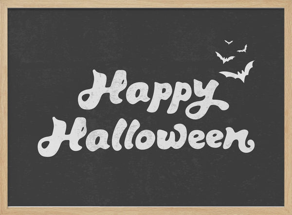 Happy Halloween Bats Halloween Wall Art Print – Spooky Halloween Poster