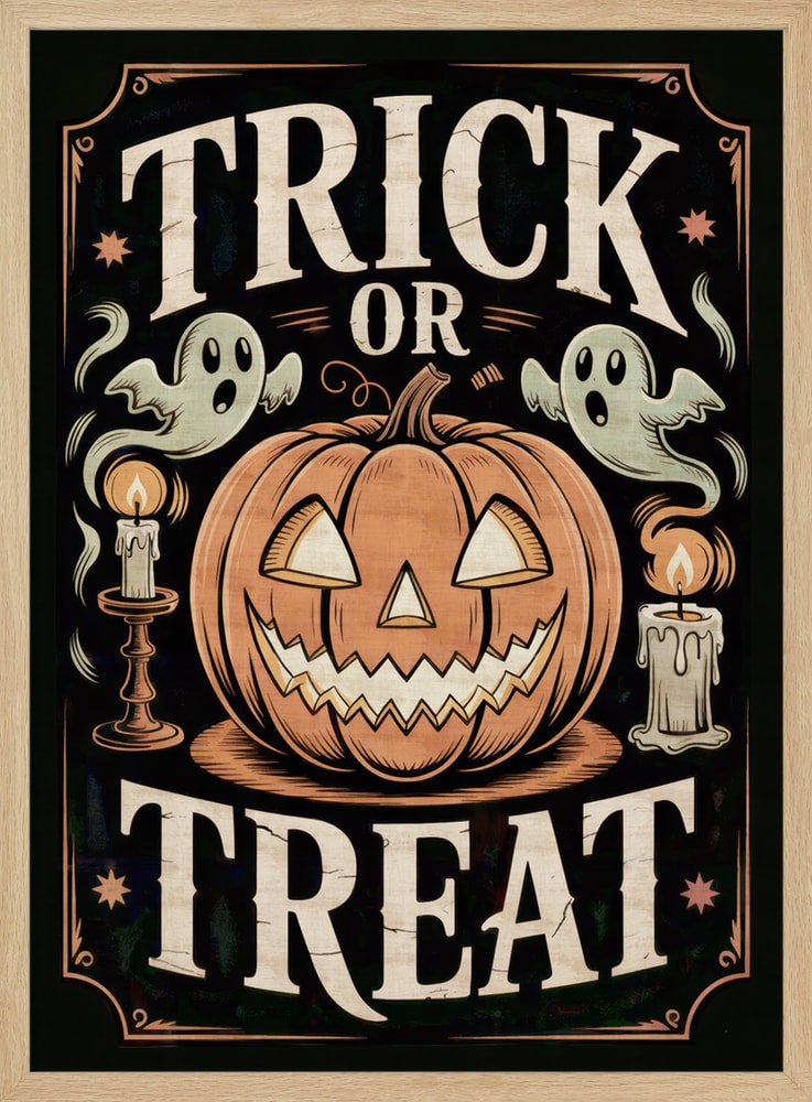 Trick or Treat Halloween Wall Art Print – Spooky Halloween Poster