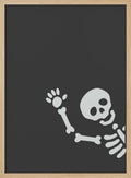 Waving Halloween Skeleton Halloween Wall Art Print