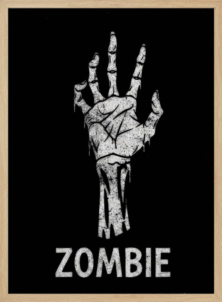 Zombie Reaching Hand Halloween Wall Art Print – Spooky Halloween Poster
