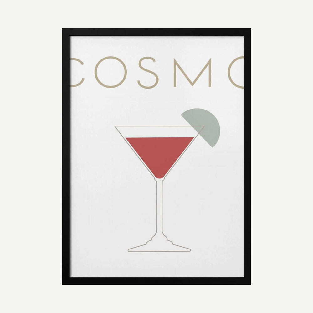 Classic Cosmopolitan Cocktail Art Print UK — Vintage Minimal Wall Art — Office — Wall It All Prints