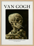 Head of a skeleton with a burning cigarette – Van Gogh Halloween Wall Art Print