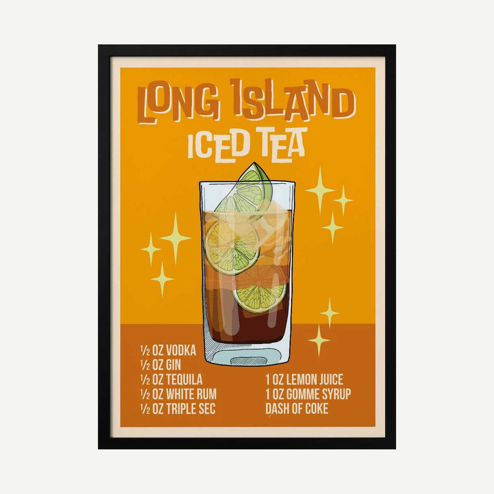 Long Island Iced Tea Recipe Art Print UK — Abstract Calm Wall Art — Kitchen — Wall It All Prints