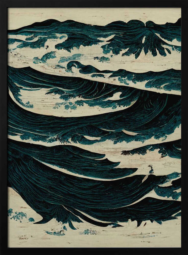 Turbulent Waves Art Print UK — Japanese Calm Wall Art — Living Room — Wall It All Prints