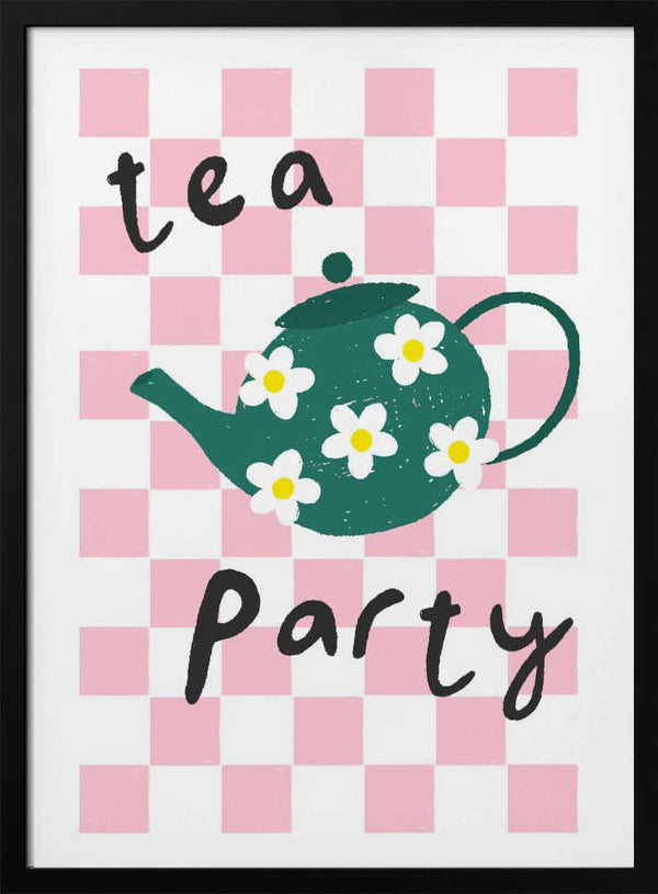Pink Daisy Tea Party Art Print UK — Botanical Fresh Wall Art — Kitchen — Wall It All Prints
