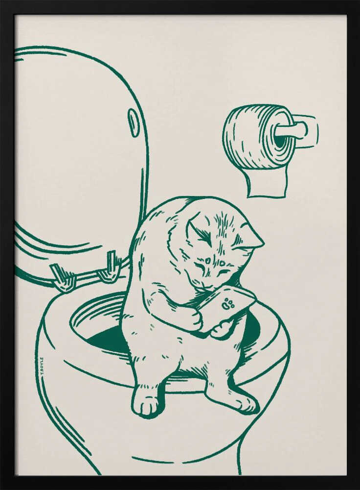 Funny Cat On Toilet