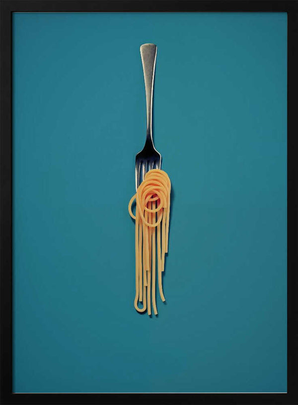 Minimal Spaghetti Fork Art Print UK — Abstract Vibrant Wall Art — Kitchen — Wall It All Prints