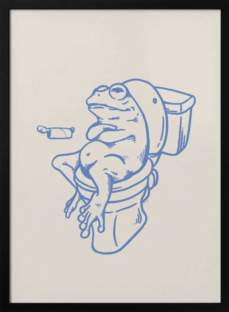 Funny Frog On Toilet