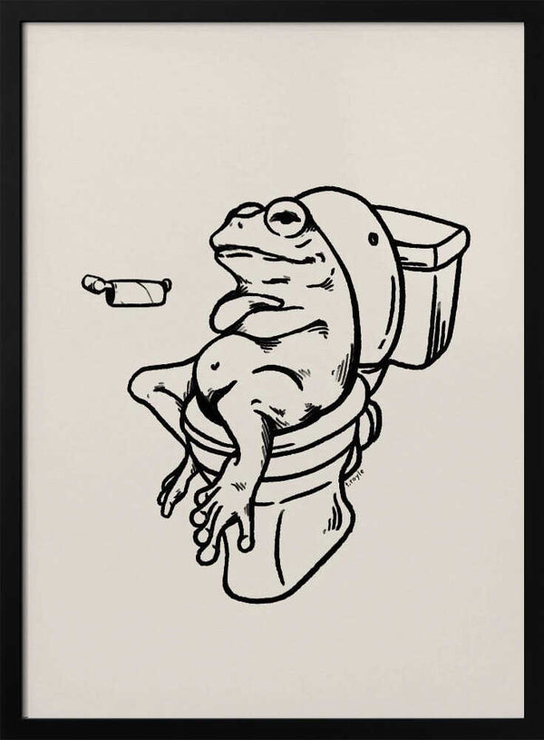 Funny Frog on Toilet