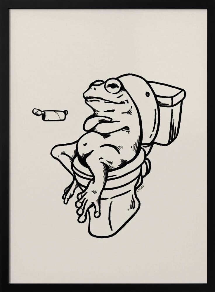 Funny Frog on Toilet