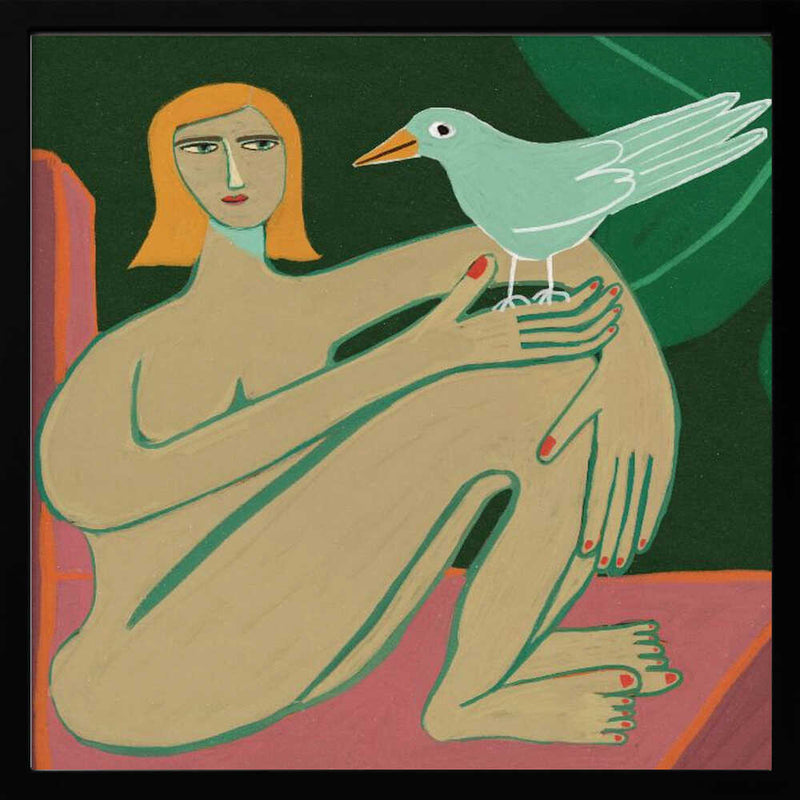 Serene Woman and Bird