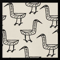 Folk Art Bird Pattern
