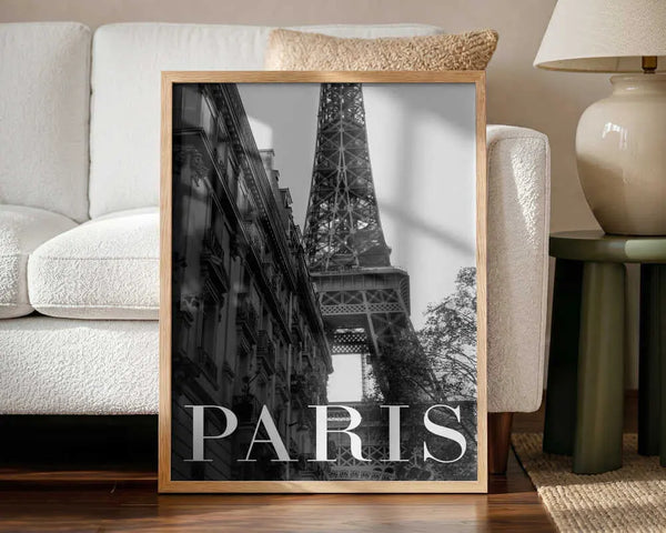 Eiffel Tower in Paris Art Print UK — Vintage Dark Wall Art — Living Room — Wall It All Prints