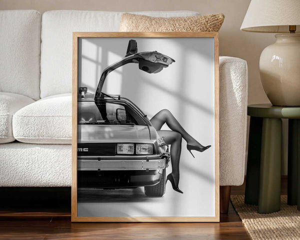 Retro Car Heels Art Print UK — Portrait Vibrant Wall Art — Living Room — Wall It All Prints