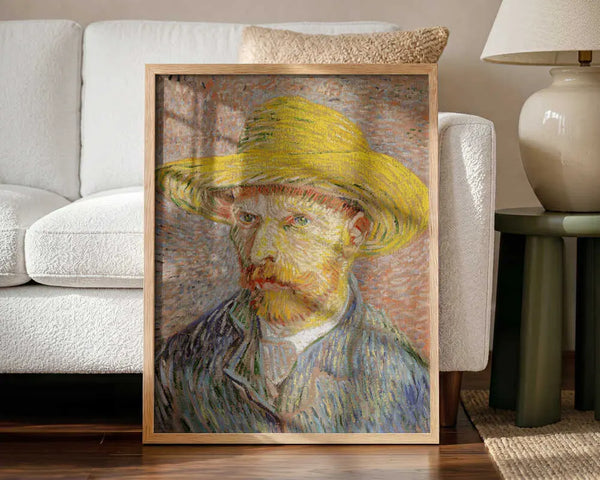 Self Portrait With Straw Hat Vincent Van Gogh