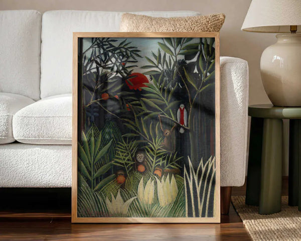 Monkeys And Parrot In The Virgin Forest Henri Rousseau