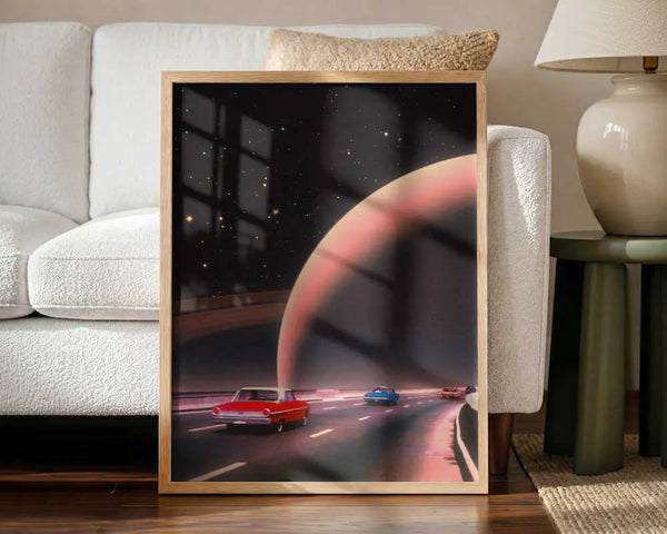 Saturn Traffic Art Print UK — Vintage Vibrant Wall Art — Bathroom — Wall It All Prints