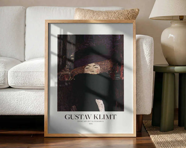 Dame Mit Hut Und Federboa (1909) Poster Gustav Klimt