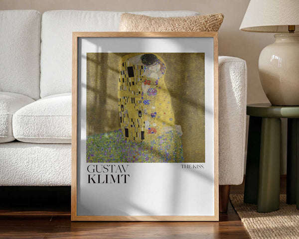 The Kiss (1907–1908) Poster Art Print UK — Vintage Vibrant Wall Art — Living Room — Wall It All Prints