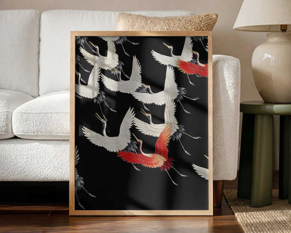 Furisode With a Myriad of Flying Cranes (1910–1920) Full Vintage Japanese