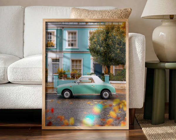 Mint Green Vintage Street Art Print UK — Vintage Vibrant Wall Art — Living Room — Wall It All Prints