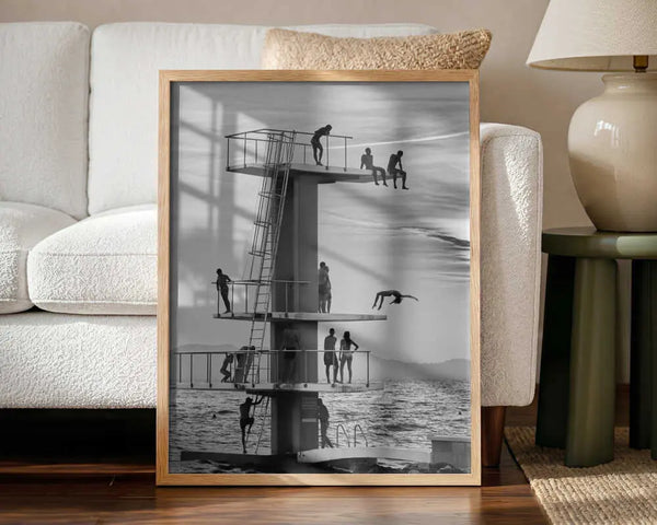Summer Diving Tower Fun Art Print UK — Landscape Dark Wall Art — Living Room — Wall It All Prints