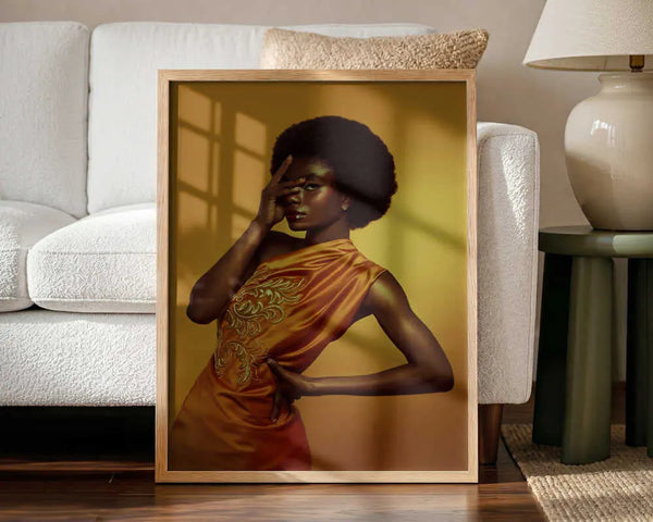 Mysterious Golden Fashion Art Print UK — Dark Moody Vibrant Wall Art — Living Room — Wall It All Prints