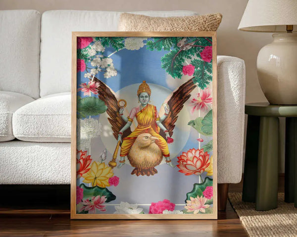 Hindu Goddess Floral Frame Marja van den Hurk