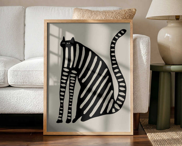 Striped Black Cat