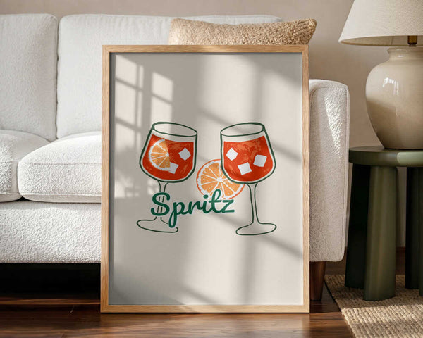 Vibrant Spritz Cocktails Art Print UK — Vintage Vibrant Wall Art — Kitchen — Wall It All Prints
