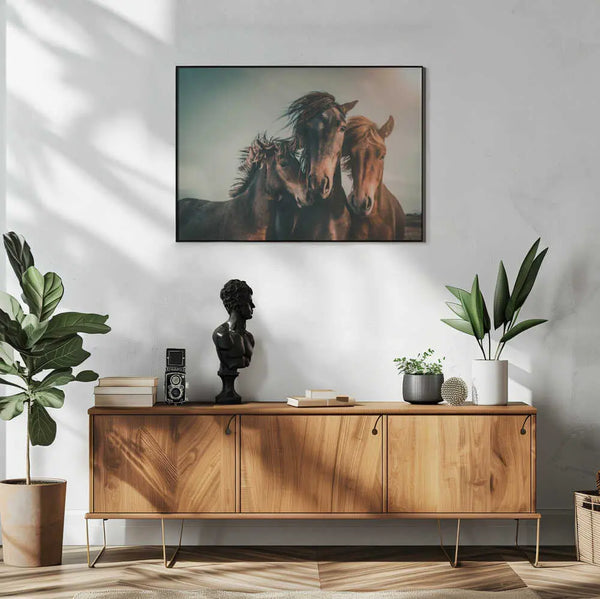 Wild Horse Family Art Print UK — Animal Calm Wall Art — Living Room — Wall It All Prints