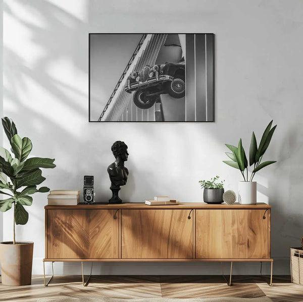 Classic Car Breaking Wall Art Print UK — Abstract Dark Wall Art — Living Room — Wall It All Prints