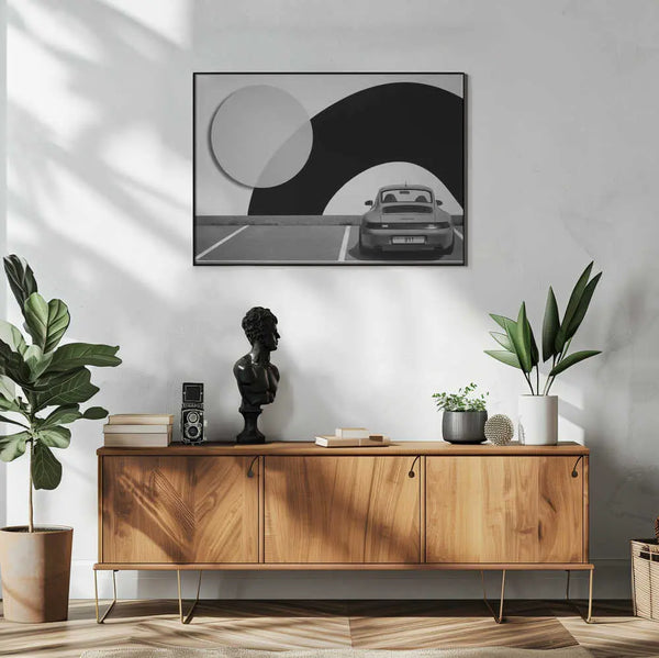 Classic Car Graphic Contrast Art Print UK — Abstract Dark Wall Art — Office — Wall It All Prints