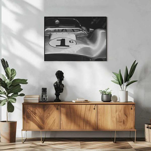 Classic Race Car Art Print UK — Vintage Dark Wall Art — Living Room — Wall It All Prints