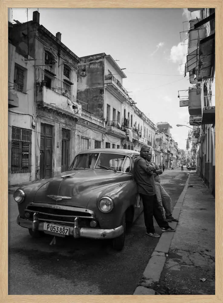 Havana Vintage Car Street Art Print UK — Vintage Dark Wall Art — Living Room — Wall It All Prints