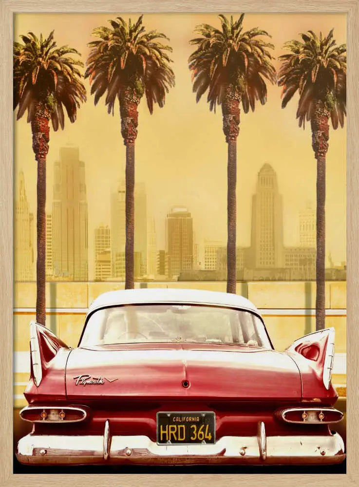 Vintage Drive City Palms Art Print UK — Landscape Warm Wall Art — Living Room — Wall It All Prints