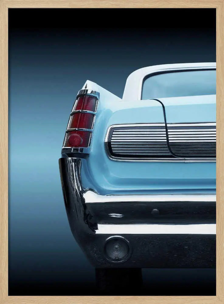 Sleek Blue Classic Car Art Print UK — Vintage Elegant Wall Art — Living Room — Wall It All Prints