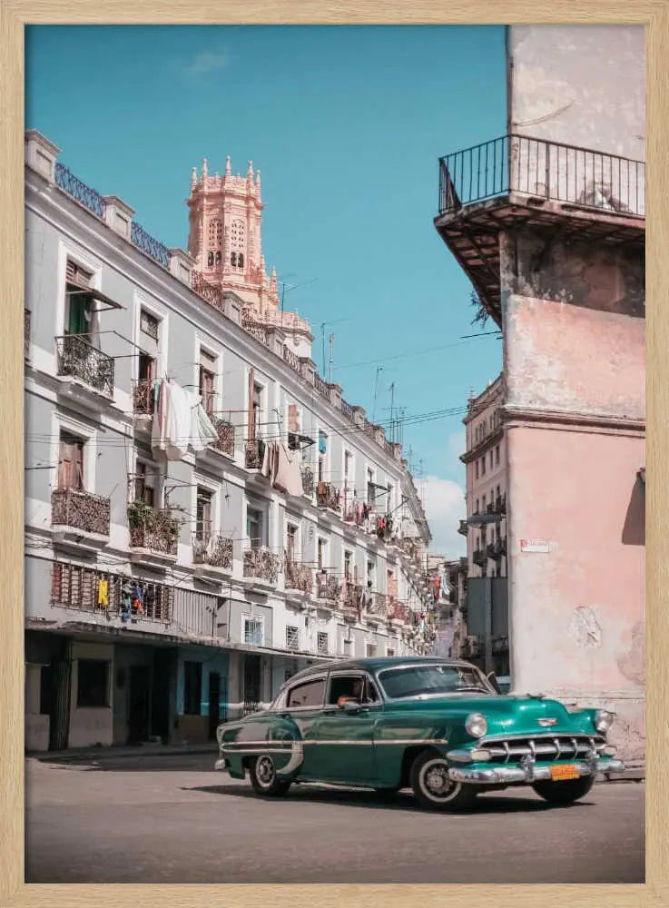 Classic Car Havana Street Art Print UK — Vintage Calm Wall Art — Living Room — Wall It All Prints