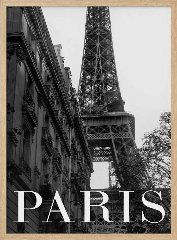 Eiffel Tower in Paris Art Print UK — Vintage Dark Wall Art — Living Room — Wall It All Prints