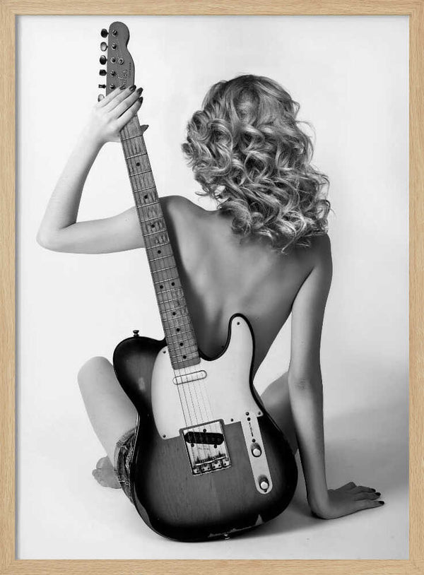 Woman and Her Guitar Art Print UK — Portrait Vibrant Wall Art — Living Room — Wall It All Prints